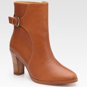 A.P.C. Caramel/Chestnut Leather Buckle Ankle Boot